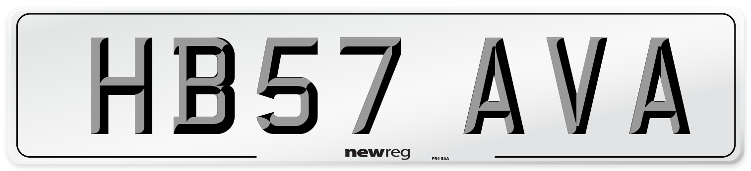 HB57 AVA Number Plate from New Reg